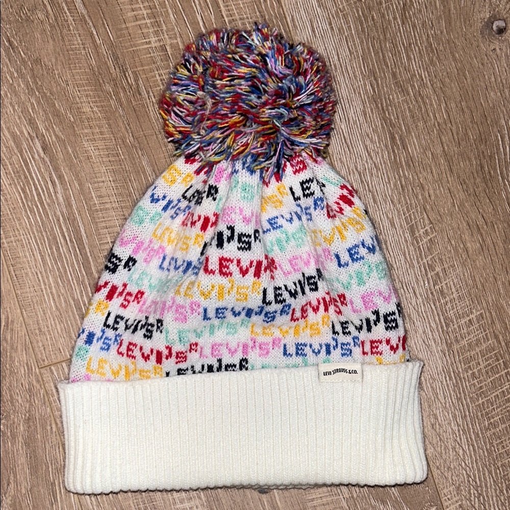 Levi's Colorful Logo Beanie with Pom-Pom